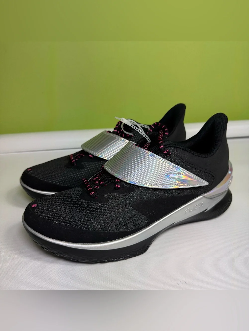 Under Armour Curry Fox 1 Gamer Basketball Shoes Black Silver Pink Size 10.5 new